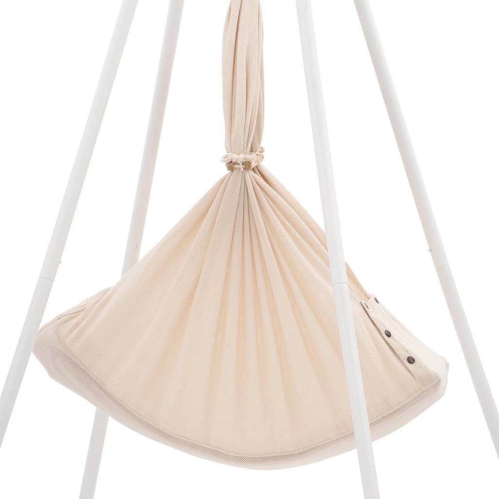 Nonomo Heavenly Dreams Baby Premium Crib Almond + Move + Teepee White