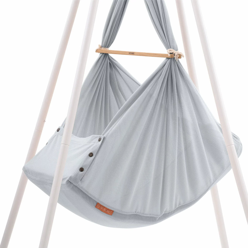 Nonomo Heavenly Dreams Baby Premium Crib Stone Grey + Move + Teepee White