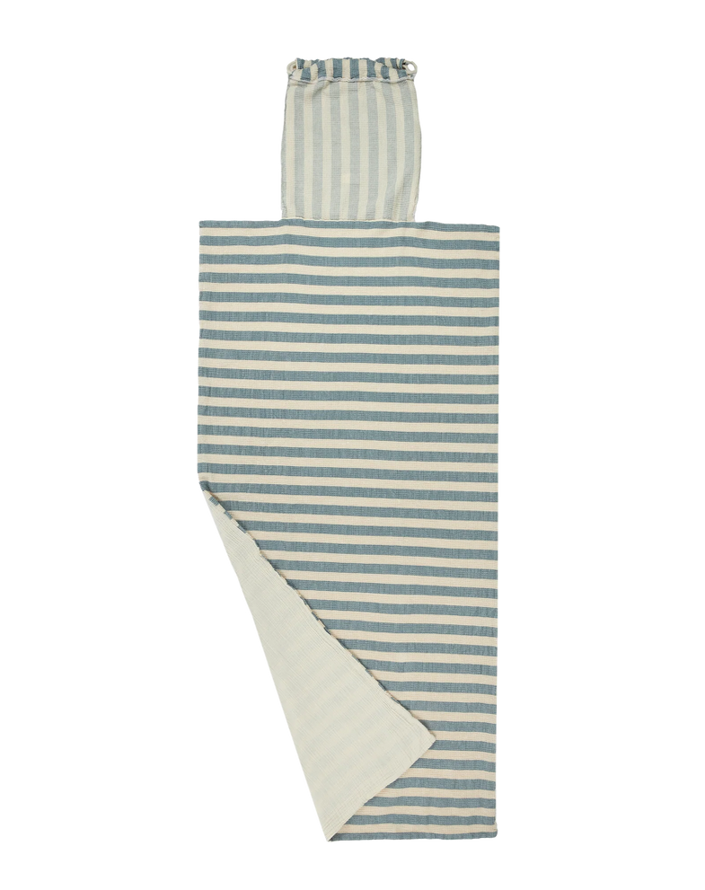 Nobodinoz Portofino Beach Tower Bag beach towel with bag | Blue Stripes