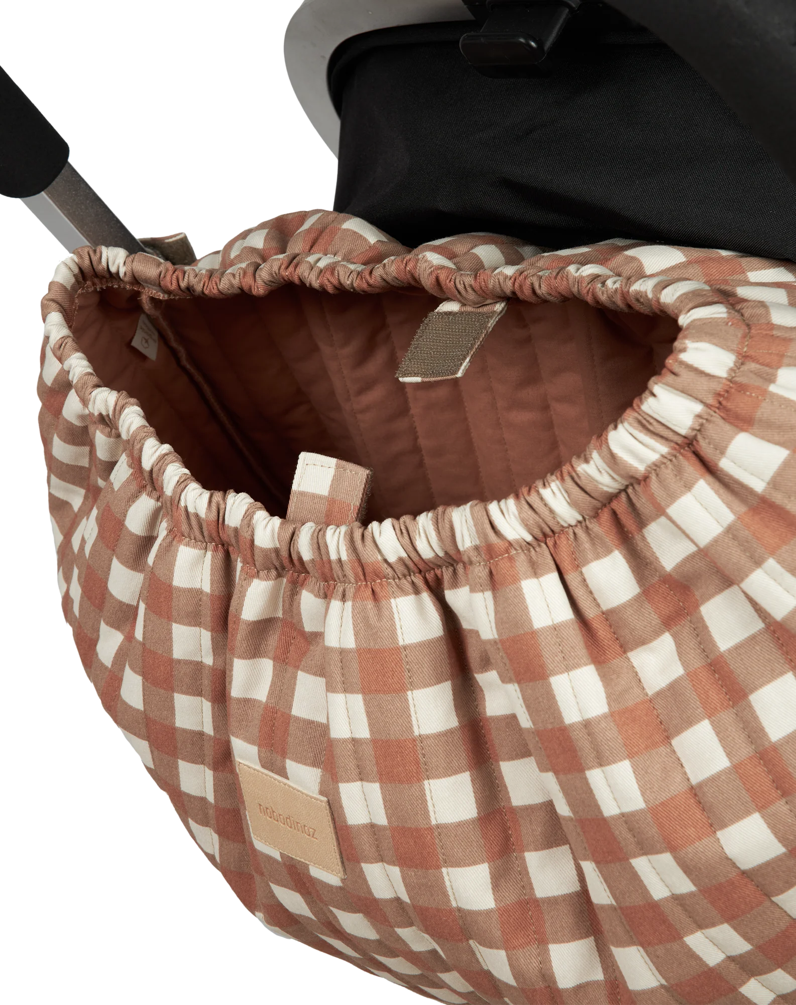 Nobodinoz Waterproof Buggy Organizer | Terracotta checks