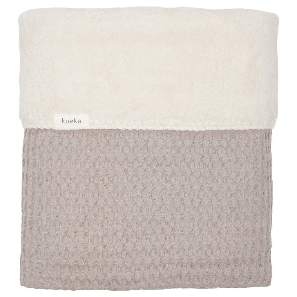 Koeka Crib blanket winter 75x100cm waffle/Teddy Oslo | Clay/Pebble