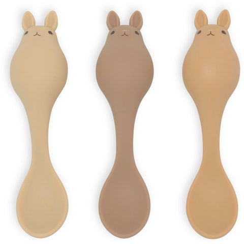Konges Sløjd Set 3 Silicone Spoons Bunny | Rose