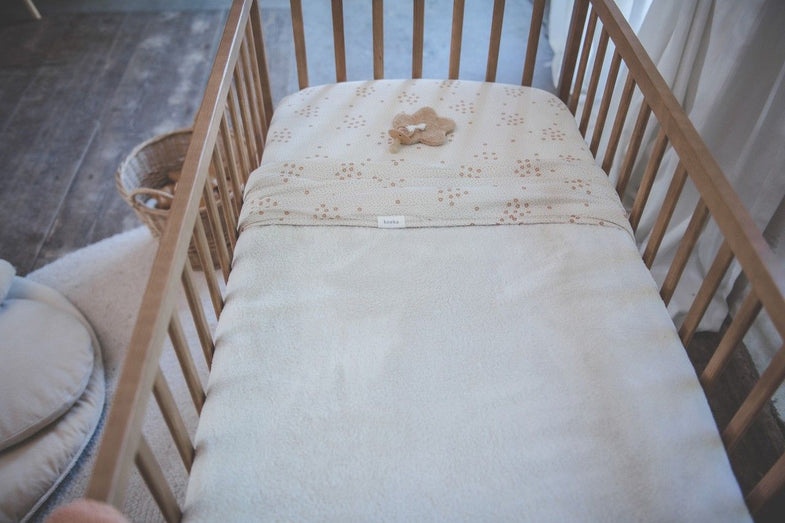Koeka Crib blanket 75x100cm Teddy Reversible | Sunnyside Warm White