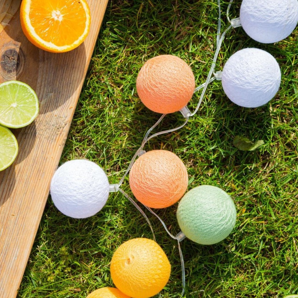 Cotton Ball Lights Outdoor Garland Of Lights 20 pieces Flor De Gele