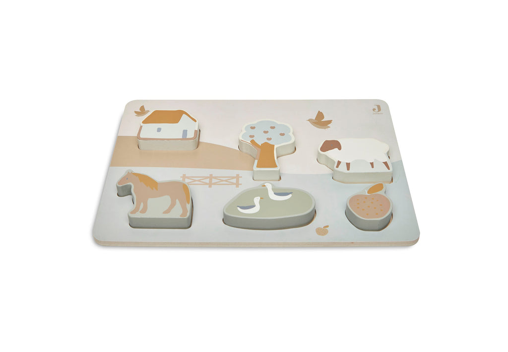 Jollein Wooden Puzzle 28x20x2cm | Farm