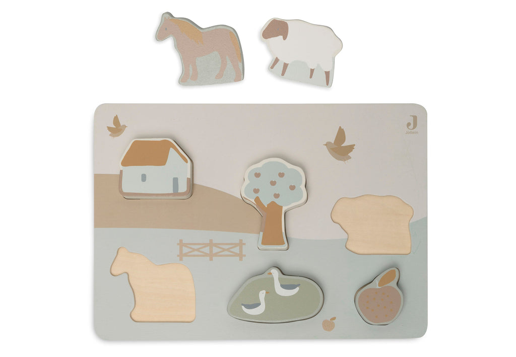 Jollein Wooden Puzzle 28x20x2cm | Farm