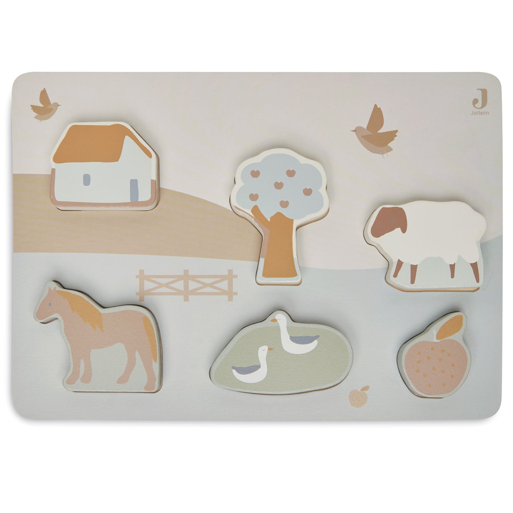 Jollein Wooden Puzzle 28x20x2cm | Farm