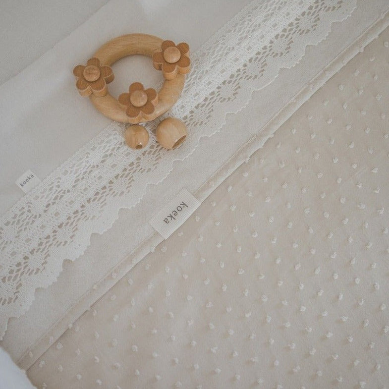 Koeka Crib blanket Cotton Fleece 75x100cm Napa | Warm white
