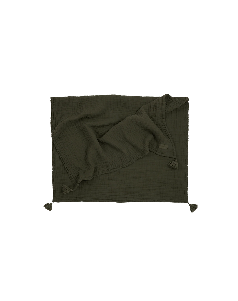 Nobodinoz Blanket 100x65cm Wabi-Sabi Muslin Blanket | Vetiver
