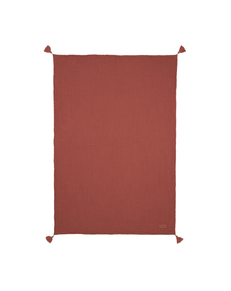 Nobodinoz Blanket 100x65cm Wabi-Sabi Muslin Blanket | Rosewood