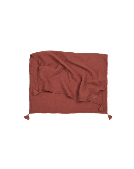Nobodinoz Blanket 100x65cm Wabi-Sabi Muslin Blanket | Rosewood