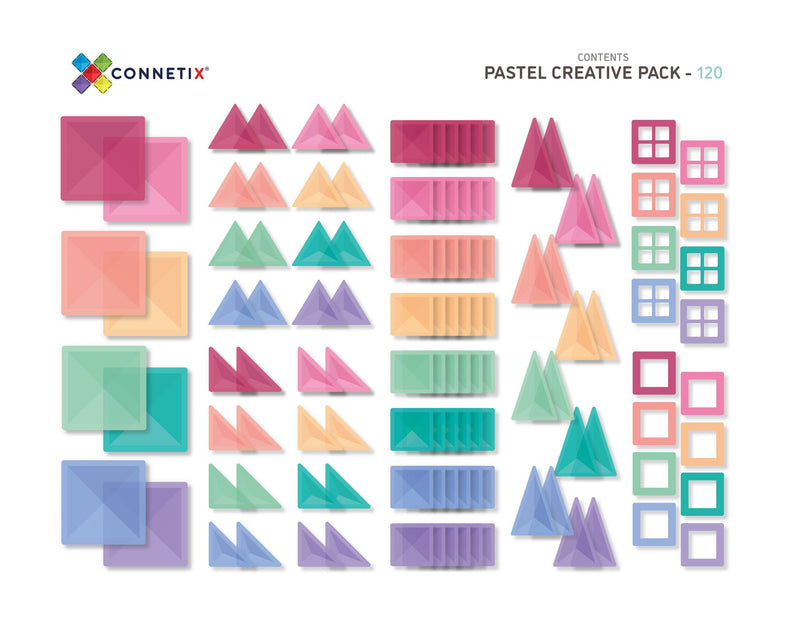 Connetix Tiles Pastel Creative Pack EU I 120 Pieces