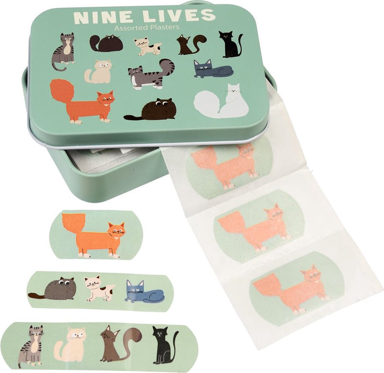 Metal box with cute plasters Cats