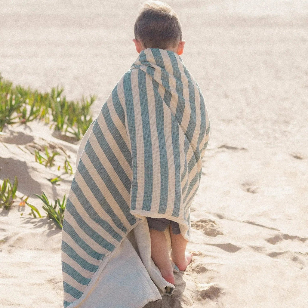 Nobodinoz Portofino Beach Tower beach towel | Blue Stripes