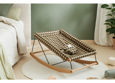 Nobodinoz Growing Green Baby Bouncer Cover | Green Checks