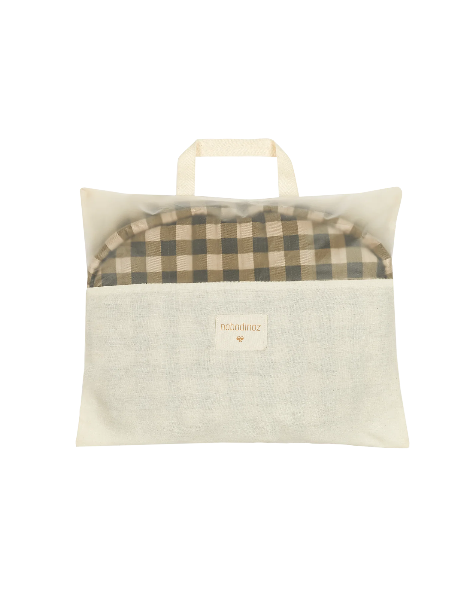 Nobodinoz Growing Green Food Cushion | Green Checks