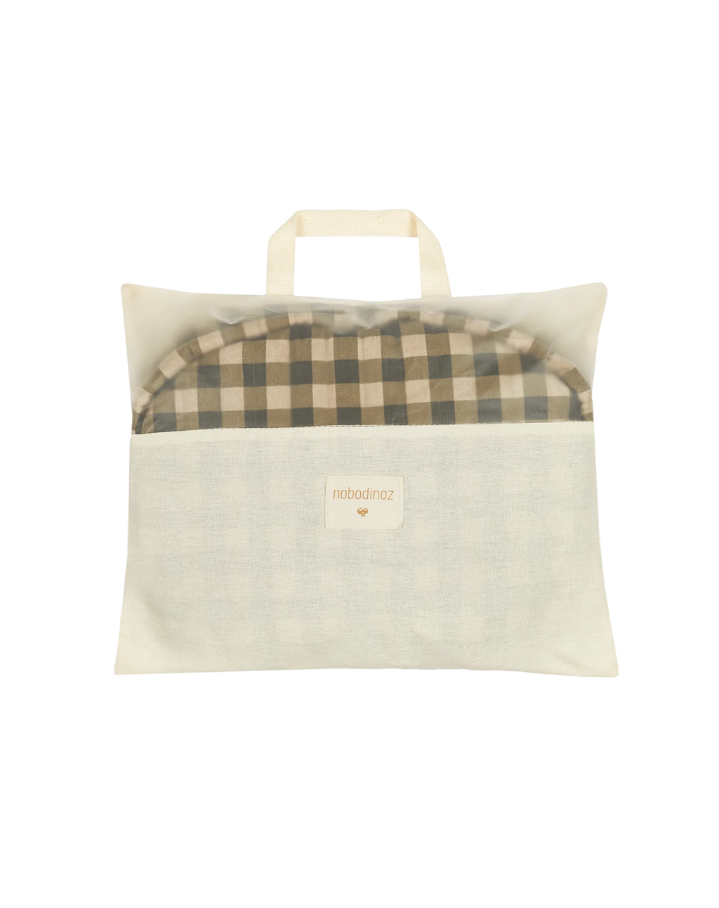 Nobodinoz Growing Green Food Cushion | Green Checks