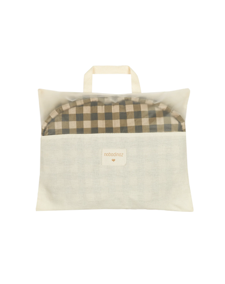 Nobodinoz Growing Green Food Cushion | Green Checks