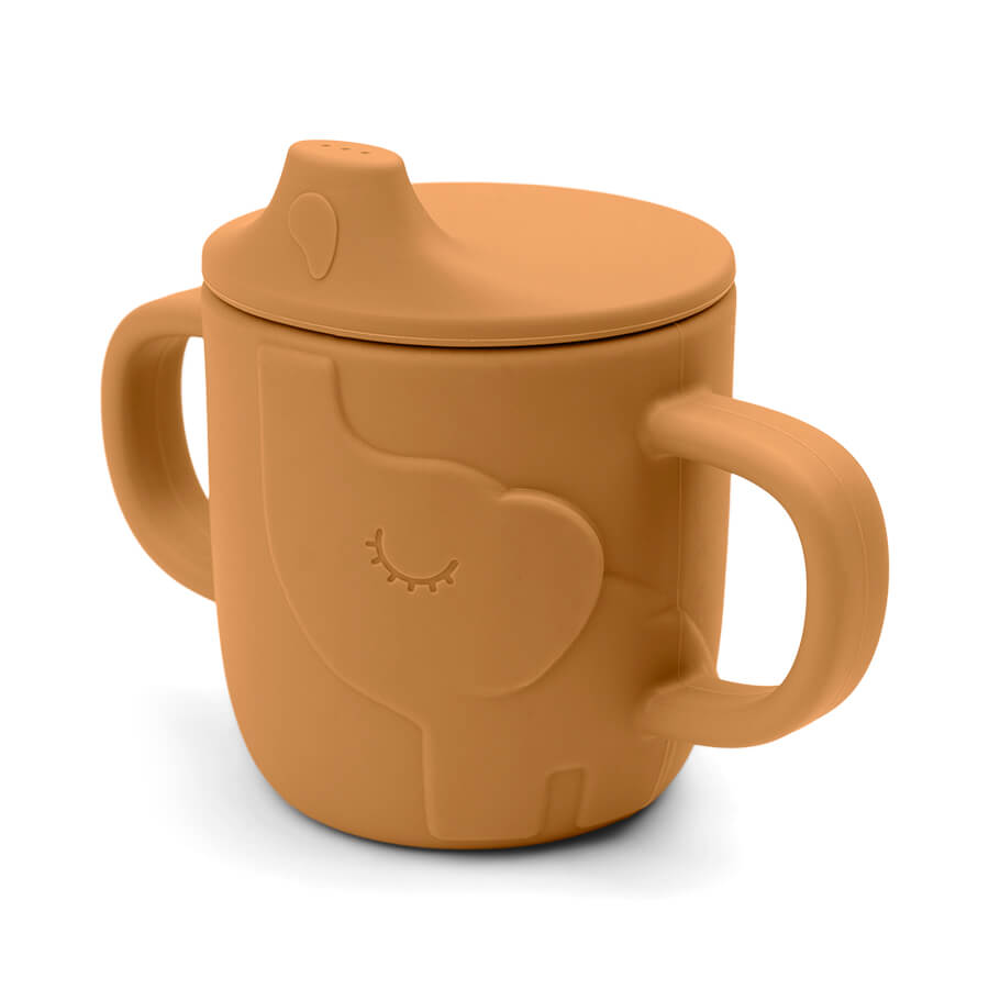 Done by Deer Silicone Spout Drinking Cup Peekaboo | Elphee Mustard