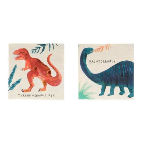 Meri Meri Set 16 Mini paper napkins | Dinosaur kingdom