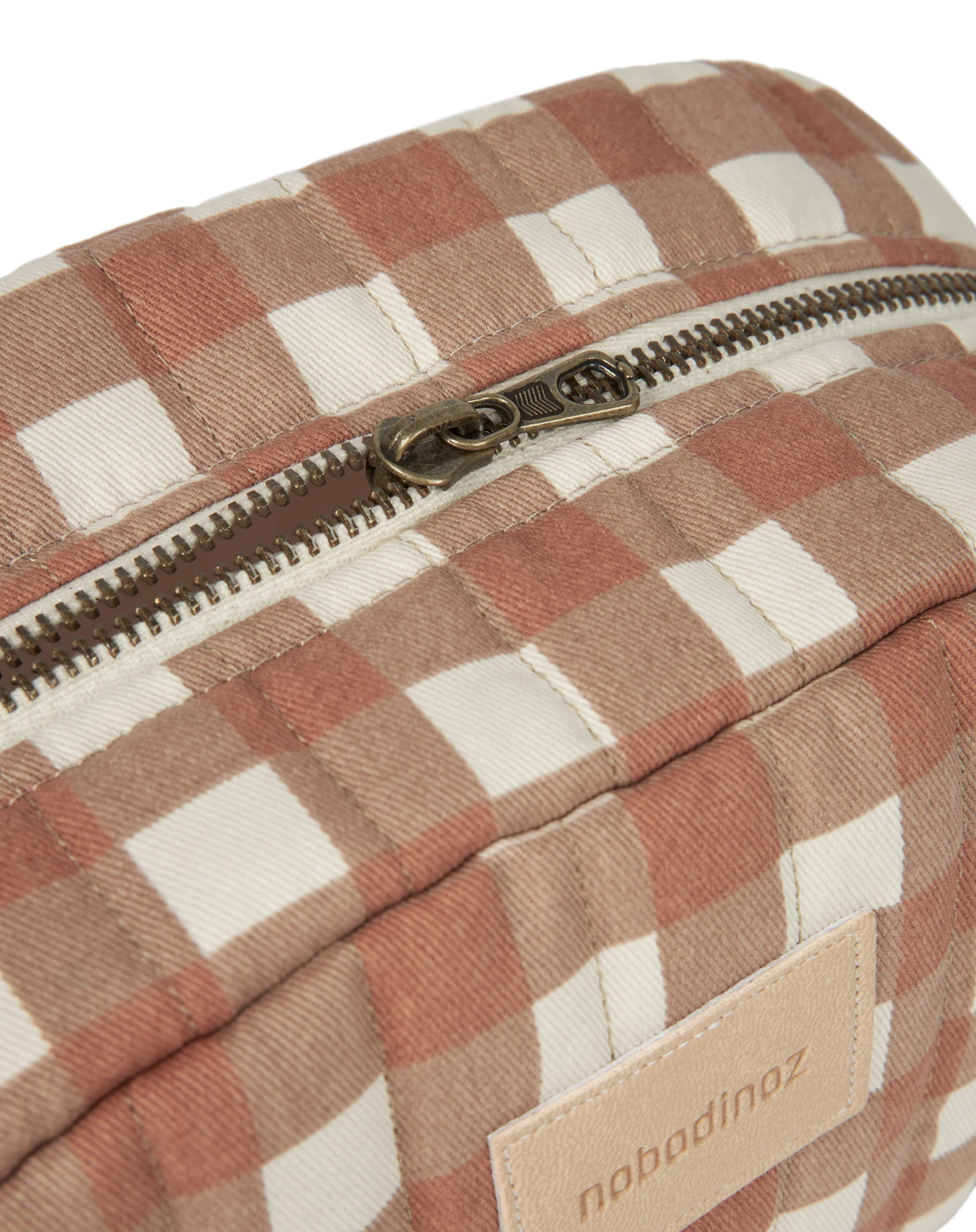 Nobodinoz Vanity Case Toiletry Bag Waterproof | Terracotta checks