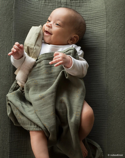 Nobodinoz Wabi Sabi Birth gift Swaddle | Flore Vetiver