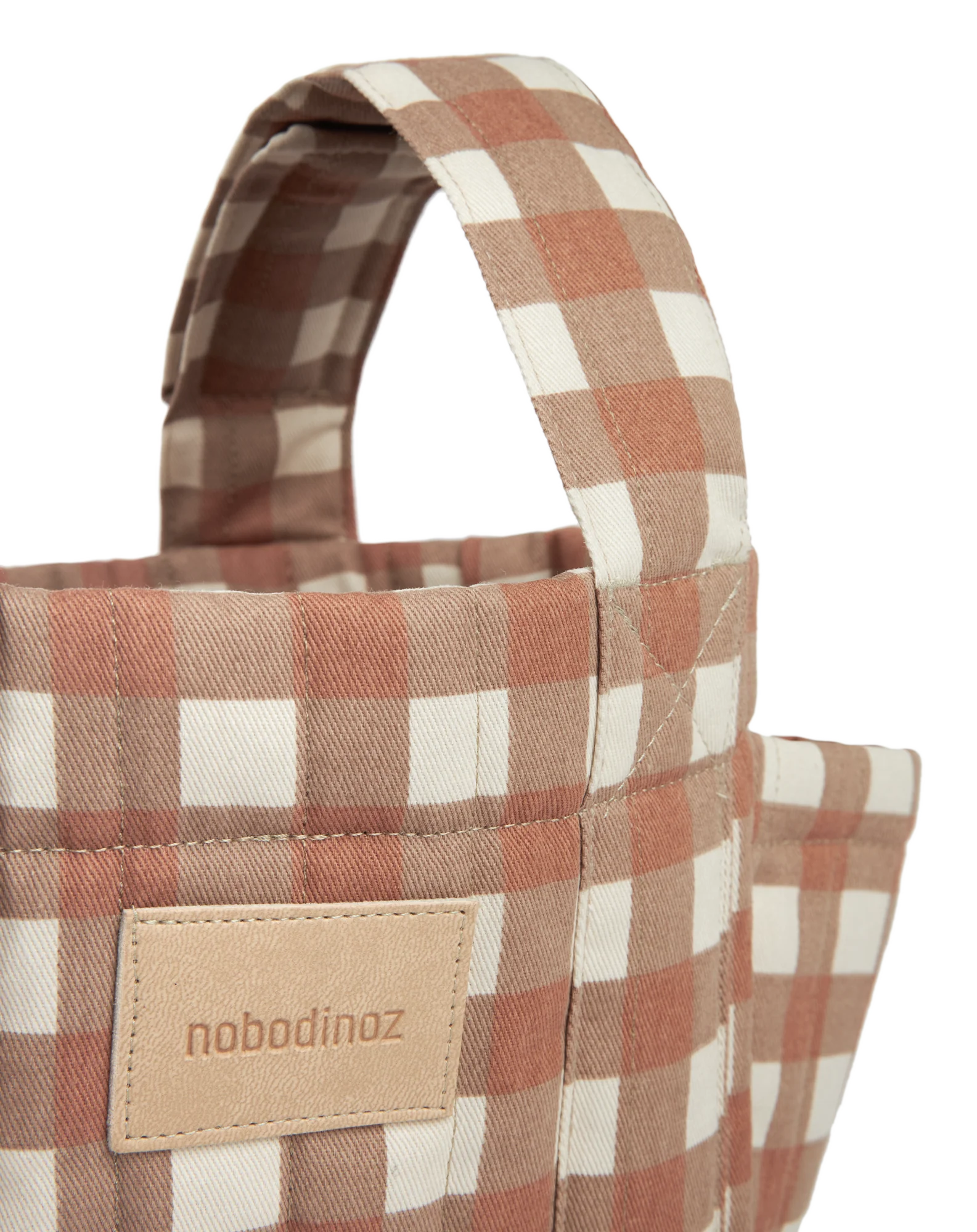 Nobodinoz Buggy Organizer Stroller Bag | Terracotta checks