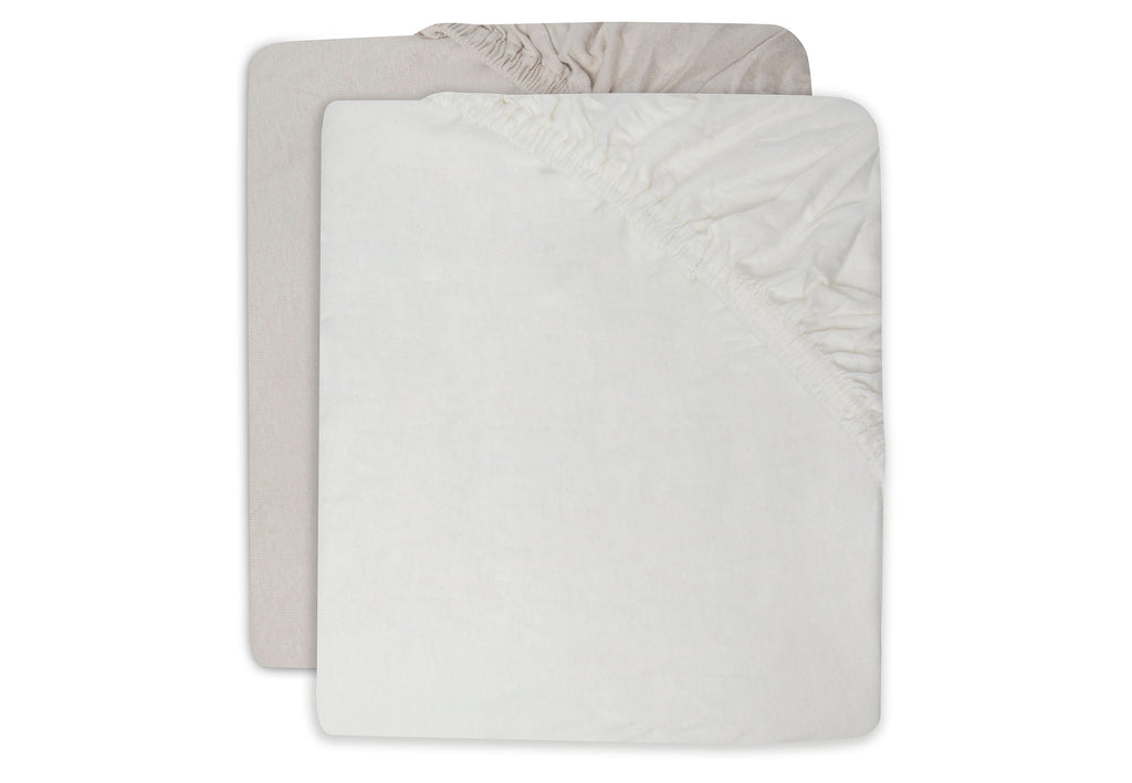 Jollein fitted sheet Jersey 60x120cm | Ivory/Nougat 2-Pack