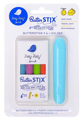 Jaq Jaq Bird Butter Stix dust -free chalks set 4 + holder | Mix