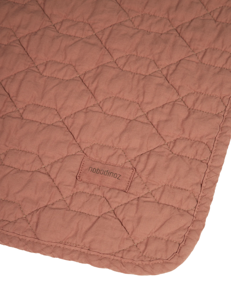 Nobodinoz Wabi Sabi Quilted Blanket 100x135cm | Rosewood