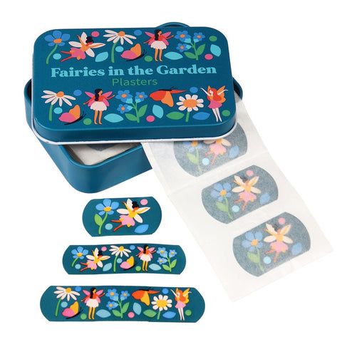 Metal box with cute plasters Fairies in The Garden