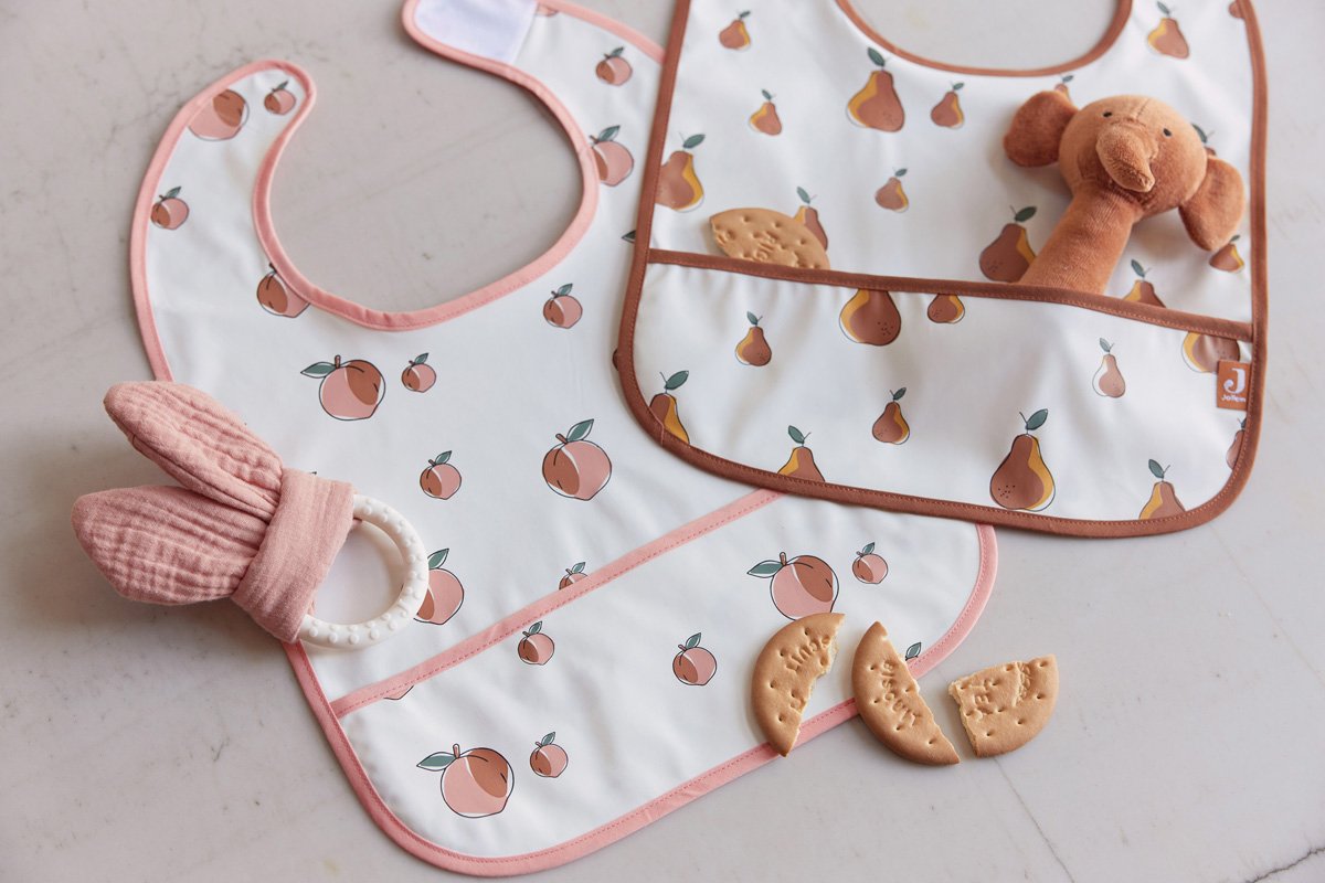 Jollein bib waterproof set 2 pieces | Peach