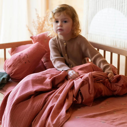 Nobodinoz Blanket 100x65cm Wabi-Sabi Muslin Blanket | Rosewood