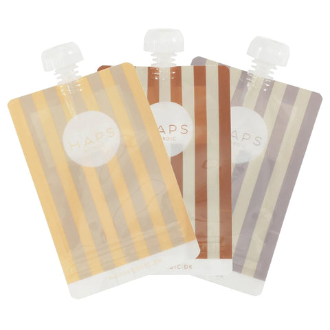 Haps Nordic Reusable Smoothie squeeze bag 3pack - Marine Stripe Warm