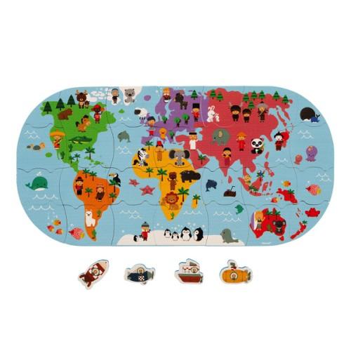 Janod Bath puzzle 28 pieces of world map
