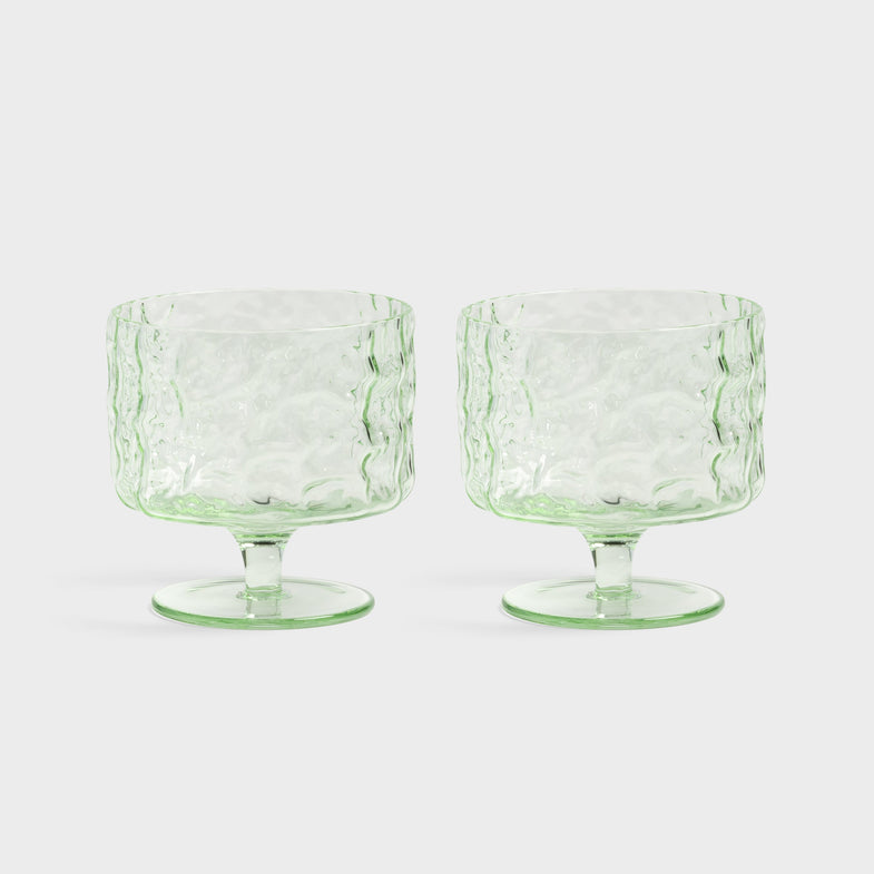 &Klevering set of 2 glasses | Coupe Trunk Green