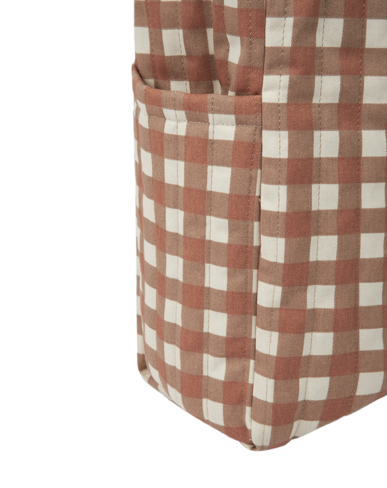 Nobodinoz Hyde Park XXL Diaper Bag Waterproof | Terracotta checks