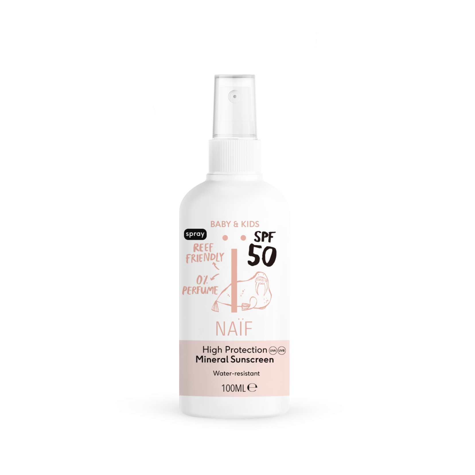 Naïf sunscreen spray for Baby & Kids SPF50 0% perfume | 100ml
