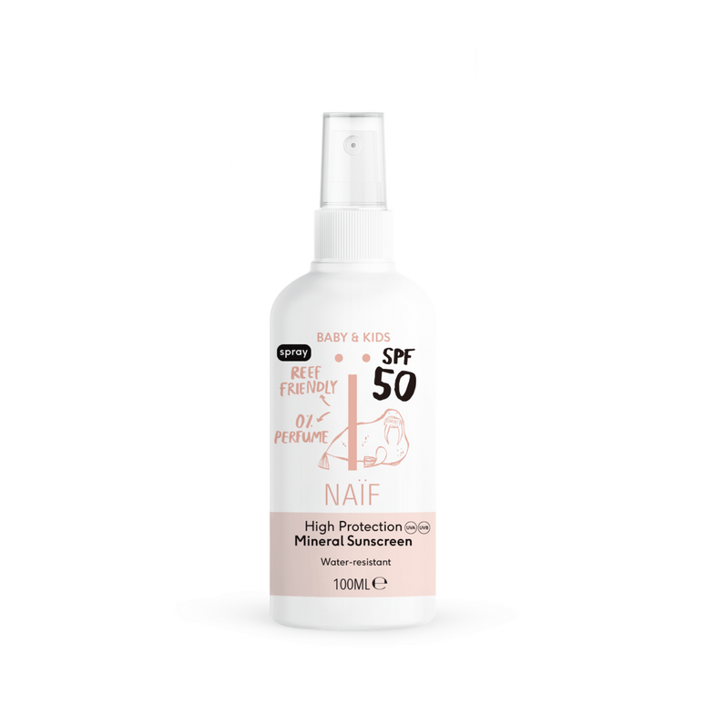 Naïf sunscreen spray for Baby & Kids SPF50 0% perfume | 100ml