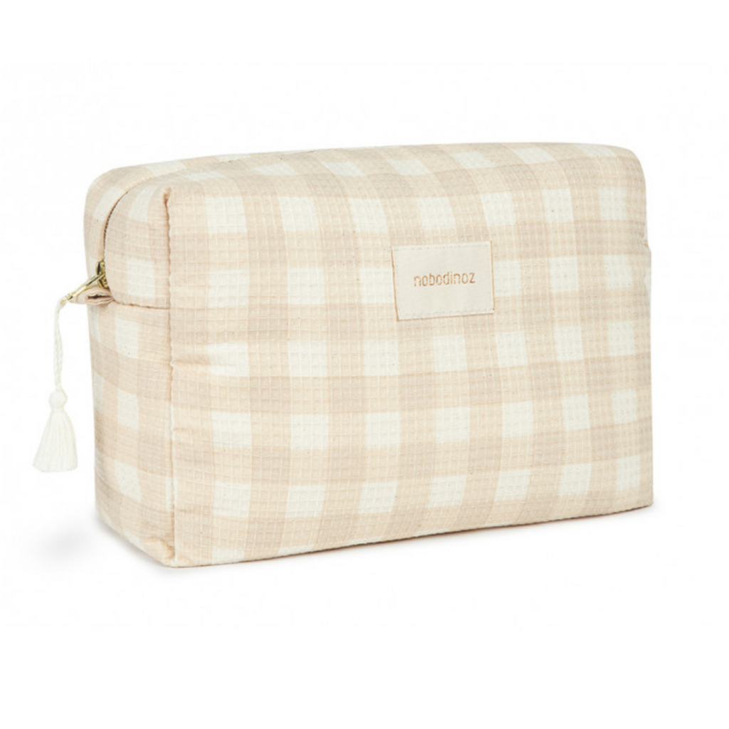 Nobodinoz Vanity Case toilet bag Diva Waterproof | Ivory Checks