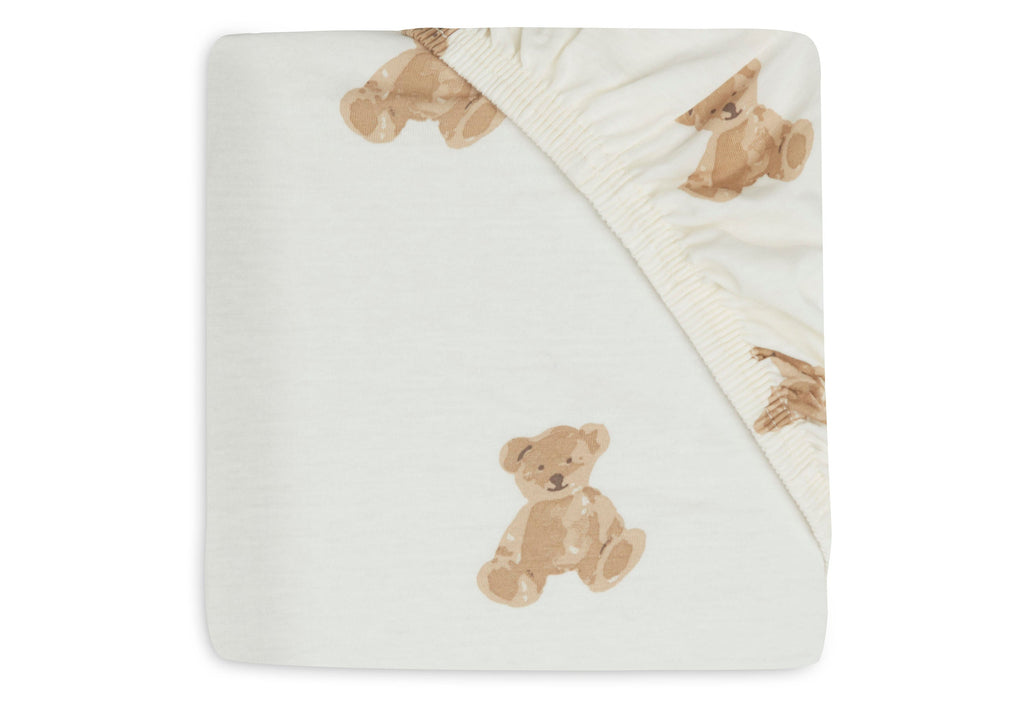 Jollein fitted sheet Jersey Crib 40/50x80/90cm | Teddy Bear