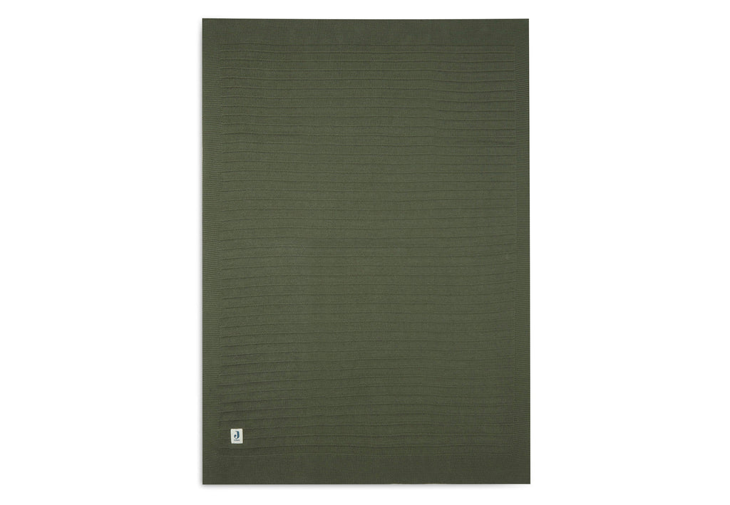 Jollein Crib Blanket 75x100cm | Pure Knit Leaf Green