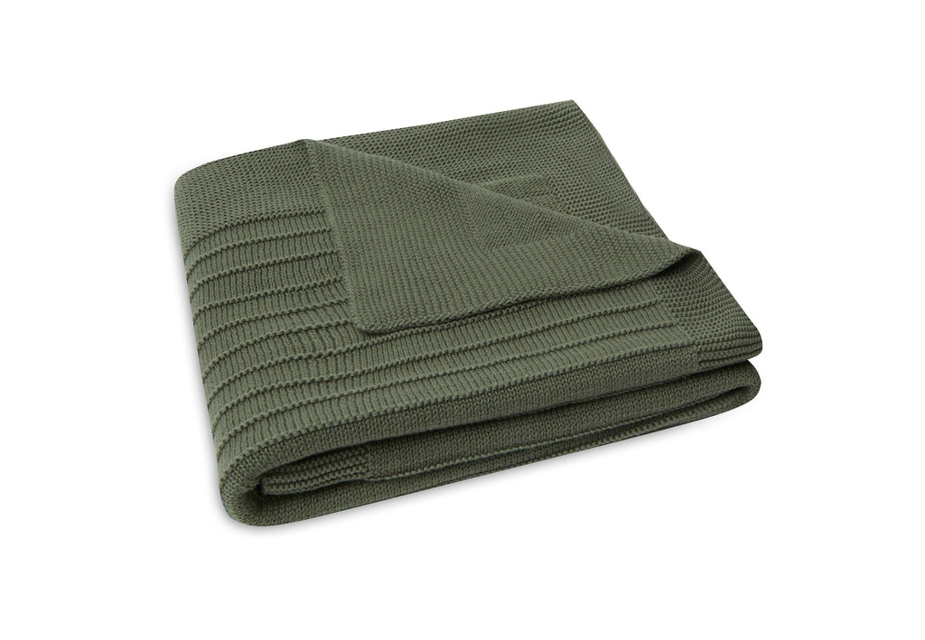 Jollein Crib Blanket 75x100cm | Pure Knit Leaf Green