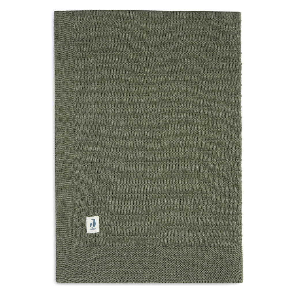 Jollein Crib Blanket 75x100cm | Pure Knit Leaf Green