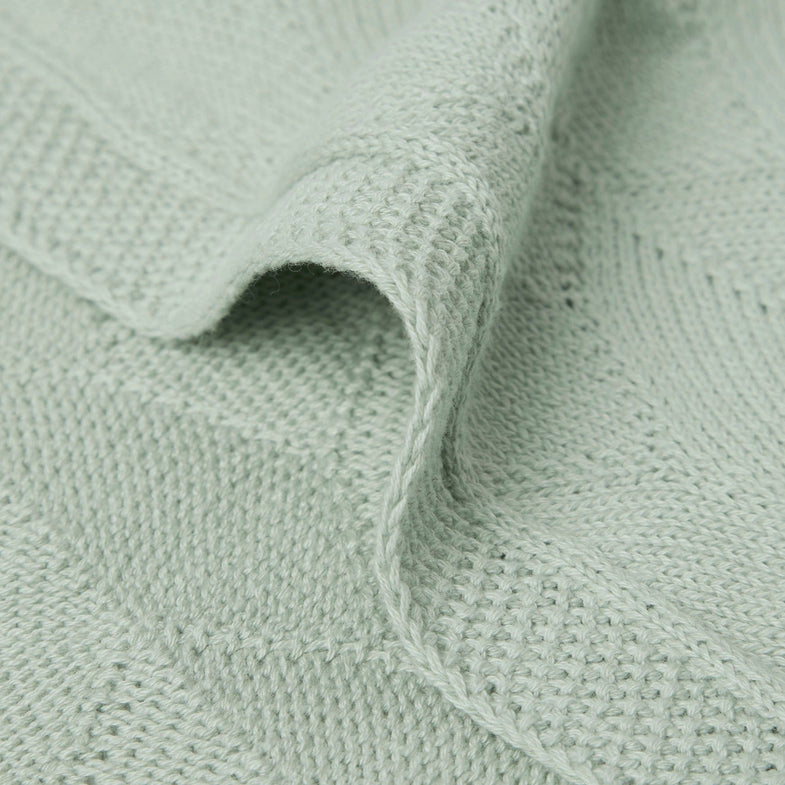 Jollein Cot Blanket 75x100cm | Shell Knit Sea Foam