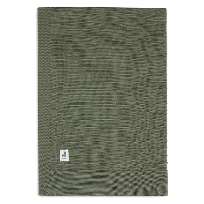Jollein Crib Blanket Jersey 100x150cm | Pure Knit Leaf Green