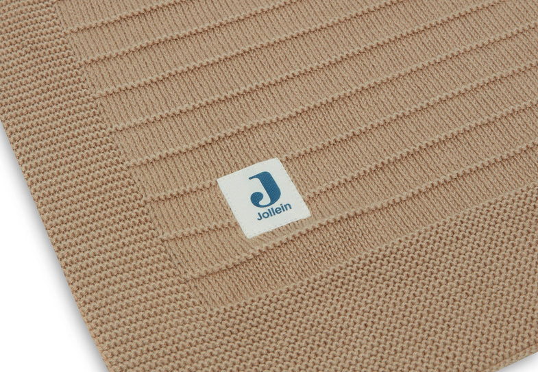 Jollein Crib Blanket Jersey 100x150cm | Pure Knit Biscuit