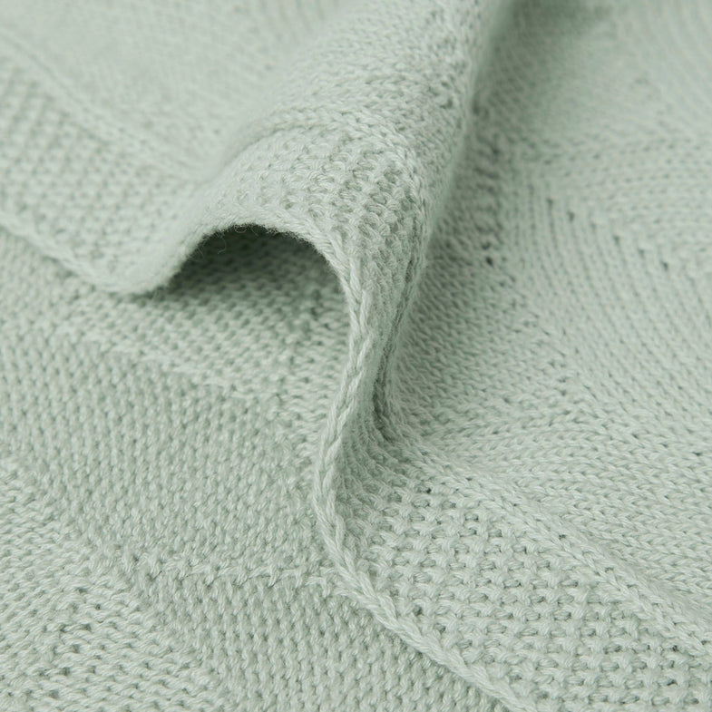 Jollein Crib blanket 100x150cm | Shell Knit Sea Foam