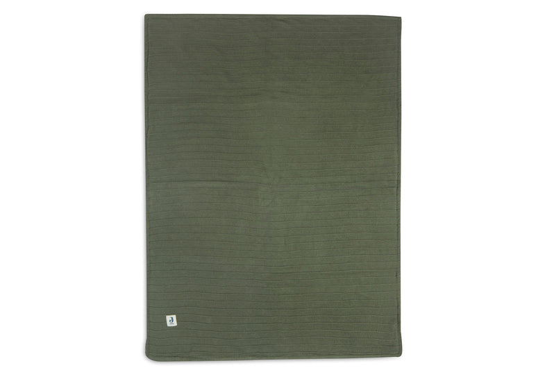 Jollein Crib Blanket 75x100cm | Velvet Pure Knit Leaf Green