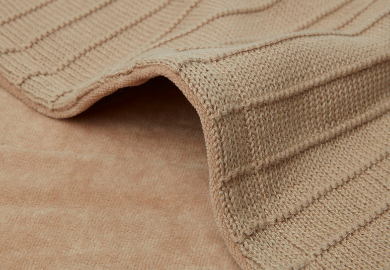 Jollein Crib Blanket 75x100cm | Velvet Pure Knit Biscuit